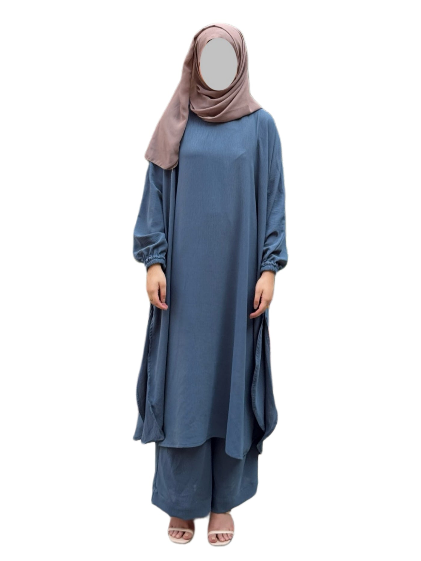 Baggy Style Cey Crush Abaya – Gray/Black